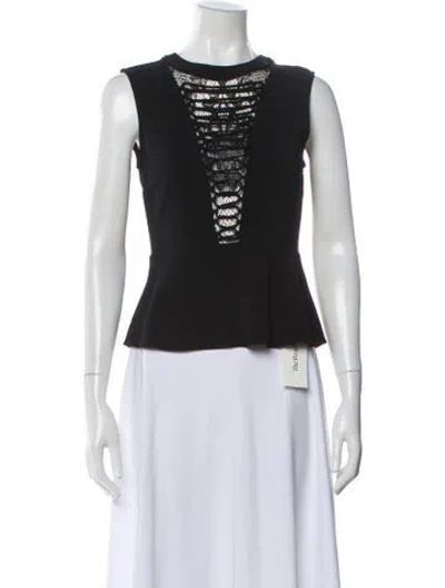 Pre-owned A.l.c Lace Pattern Crew Neck Top In Black