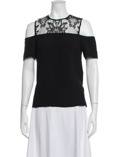 Pre-owned A.l.c Lace Pattern Crew Neck Top In Black