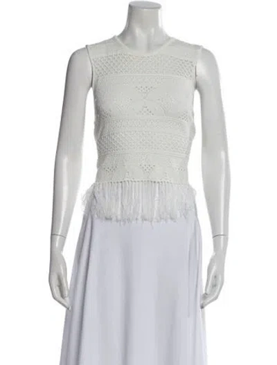 Pre-owned A.l.c Lace Pattern Crew Neck Top In Neutral