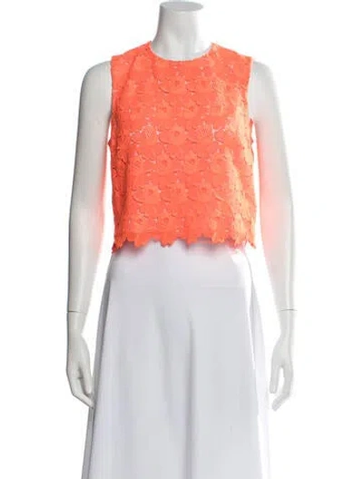 Pre-owned A.l.c Lace Pattern Crew Neck Top In Orange