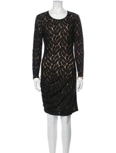 Pre-owned A.l.c Lace Pattern Knee-length Dress In Black