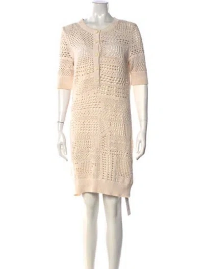 Pre-owned A.l.c Lace Pattern Knee-length Dress In Neutral
