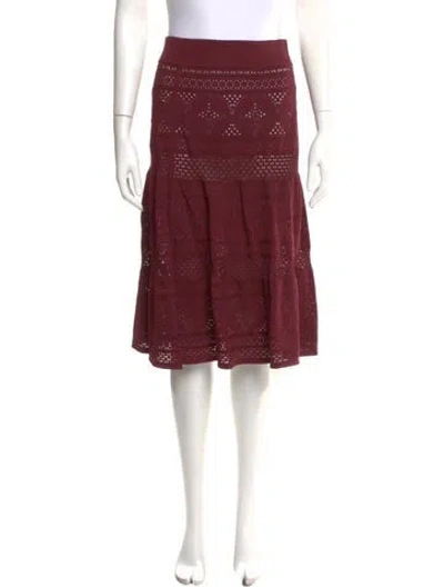 Pre-owned A.l.c Lace Pattern Knee-length Skirt In Burgundy