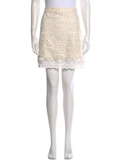 Pre-owned A.l.c Lace Pattern Knee-length Skirt In Neutral