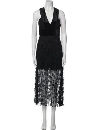 Pre-owned A.l.c Lace Pattern Long Dress In Black