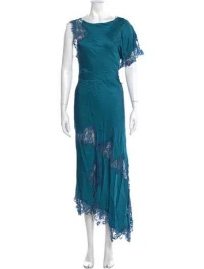 Pre-owned A.l.c Lace Pattern Long Dress In Blue