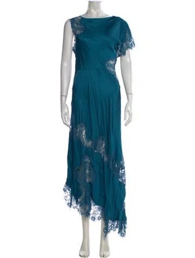 Pre-owned A.l.c Lace Pattern Long Dress In Blue