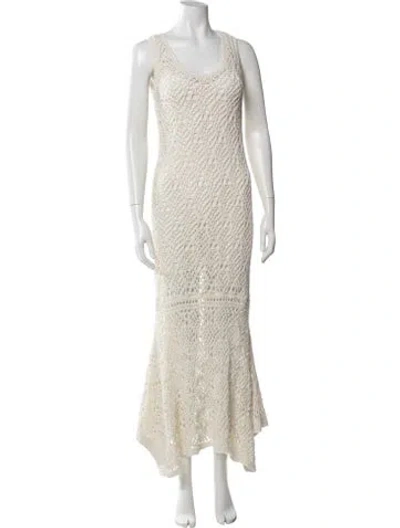 Pre-owned A.l.c Lace Pattern Long Dress In Neutral