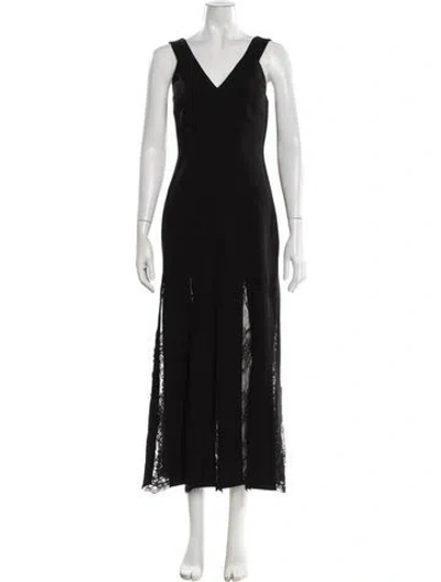 Pre-owned A.l.c Lace Pattern Long Dress W/ Tags In Black