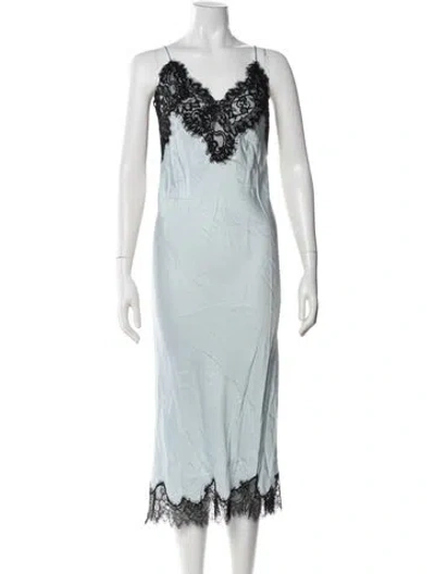 Pre-owned A.l.c Lace Pattern Midi Length Dress In Blue