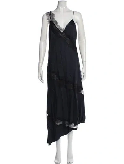 Pre-owned A.l.c Lace Pattern Midi Length Dress In Blue
