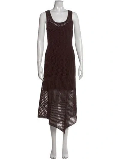 Pre-owned A.l.c Lace Pattern Midi Length Dress In Brown