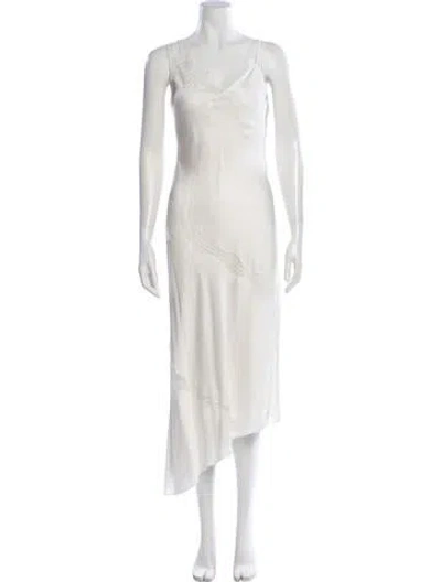 Pre-owned A.l.c Lace Pattern Midi Length Dress In Neutral