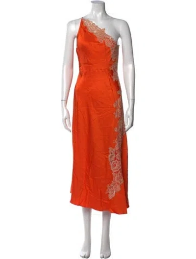 Pre-owned A.l.c Lace Pattern Midi Length Dress In Orange