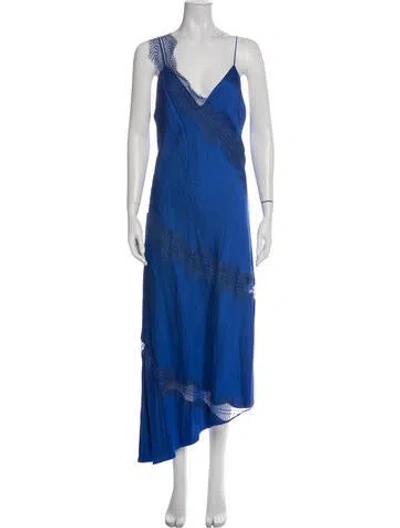 Pre-owned A.l.c Lace Pattern Midi Length Dress W/ Tags In Blue