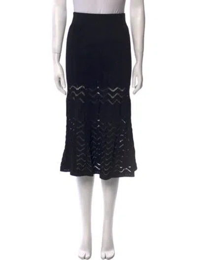 Pre-owned A.l.c Lace Pattern Midi Length Skirt In Black