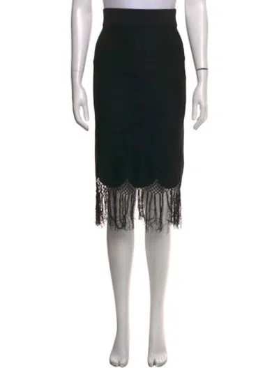 Pre-owned A.l.c Lace Pattern Midi Length Skirt In Black