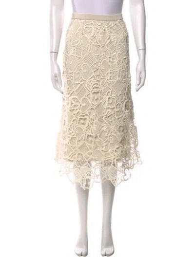 Pre-owned A.l.c Lace Pattern Midi Length Skirt In Neutrals