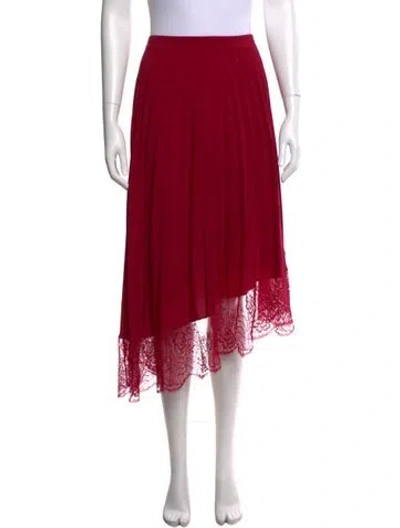Pre-owned A.l.c Lace Pattern Midi Length Skirt In Red
