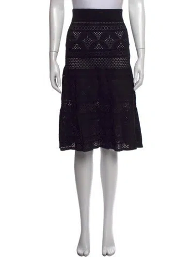 Pre-owned A.l.c Lace Pattern Midi Length Skirt W/ Tags In Black
