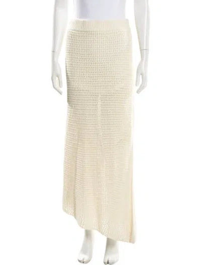 Pre-owned A.l.c Lace Pattern Midi Length Skirt In White