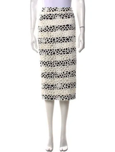 Pre-owned A.l.c Lace Pattern Midi Length Skirt In White
