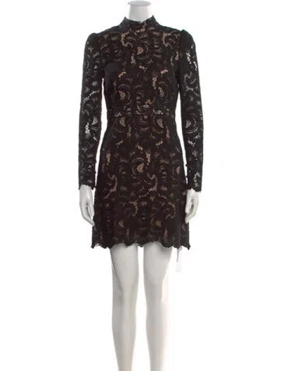 Pre-owned A.l.c Lace Pattern Mini Dress In Black