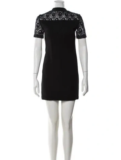 Pre-owned A.l.c Lace Pattern Mini Dress In Black