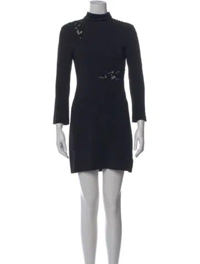 Pre-owned A.l.c Lace Pattern Mini Dress In Black