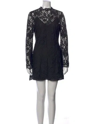 Pre-owned A.l.c Lace Pattern Mini Dress In Black