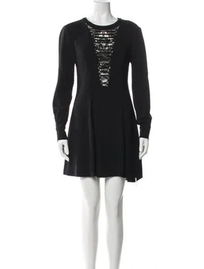 Pre-owned A.l.c Lace Pattern Mini Dress In Black