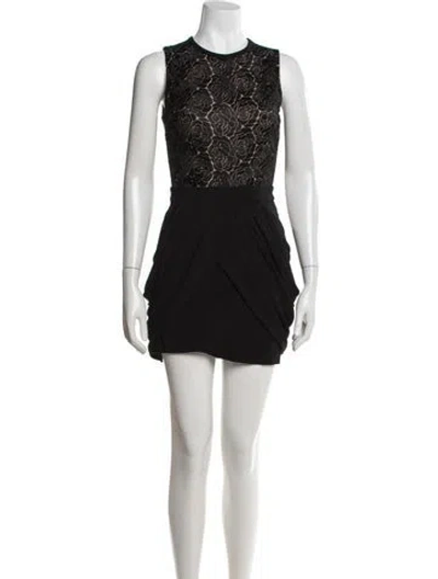 Pre-owned A.l.c Lace Pattern Mini Dress In Black
