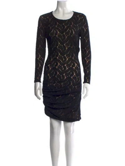Pre-owned A.l.c Lace Pattern Mini Dress In Black