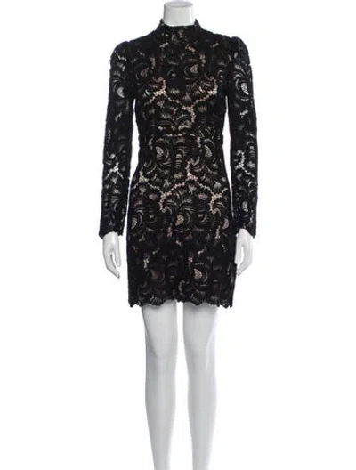 Pre-owned A.l.c Lace Pattern Mini Dress In Black