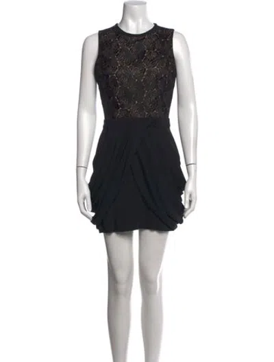 Pre-owned A.l.c Lace Pattern Mini Dress In Black