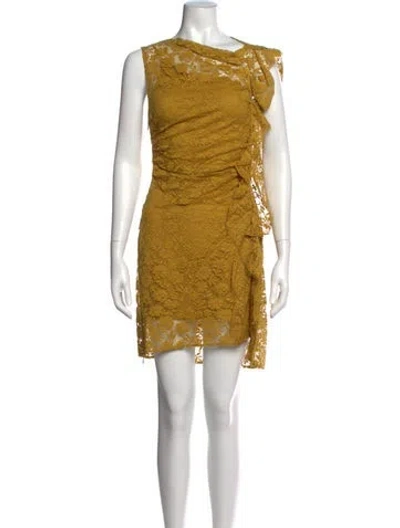 Pre-owned A.l.c Lace Pattern Mini Dress W/ Tags In Yellow