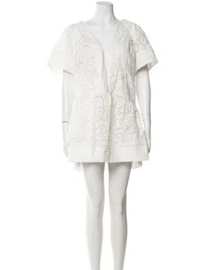 Pre-owned A.l.c Lace Pattern Mini Dress In White