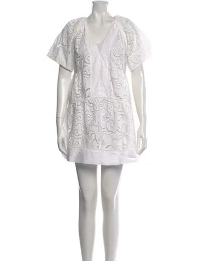 Pre-owned A.l.c Lace Pattern Mini Dress In White