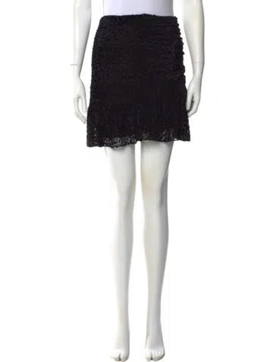 Pre-owned A.l.c Lace Pattern Mini Skirt In Black