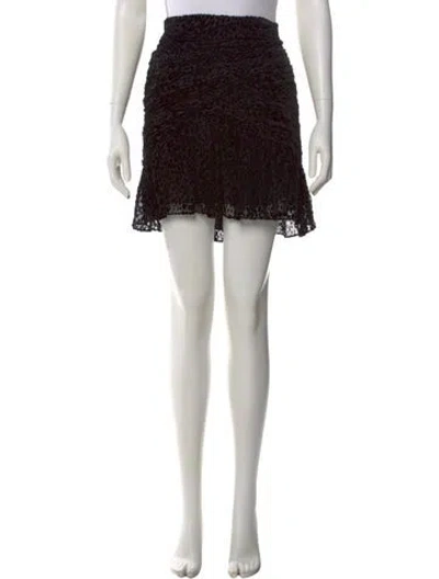 Pre-owned A.l.c Lace Pattern Mini Skirt In Black