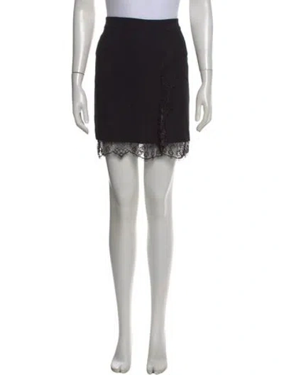 Pre-owned A.l.c Lace Pattern Mini Skirt In Black