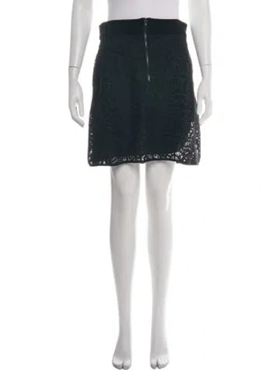 Pre-owned A.l.c Lace Pattern Mini Skirt In Black