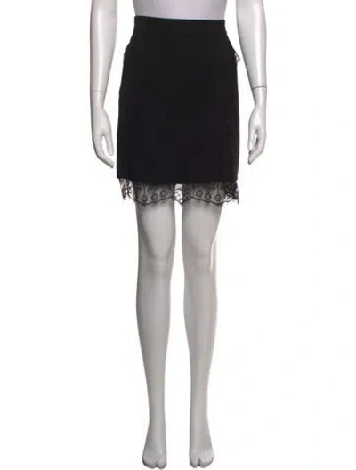 Pre-owned A.l.c Lace Pattern Mini Skirt In Black
