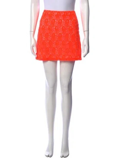 Pre-owned A.l.c Lace Pattern Mini Skirt In Orange