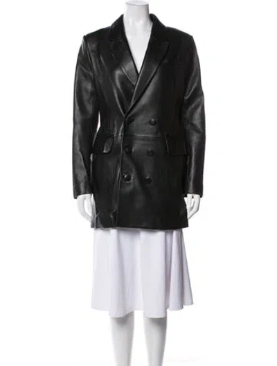 Pre-owned A.l.c Lamb Leather Coat In Black