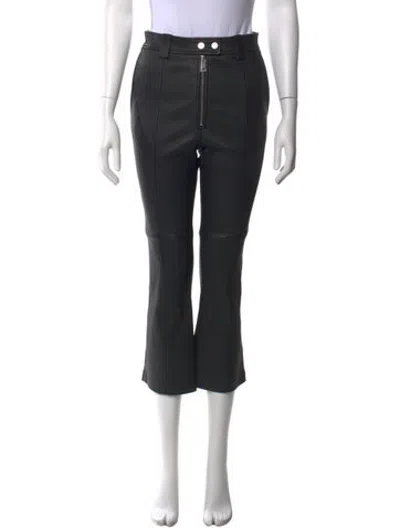 Pre-owned A.l.c Lamb Leather Flared Pants In Black