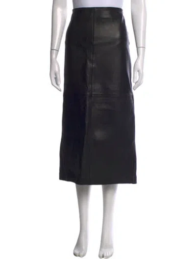 Pre-owned A.l.c Lamb Leather Long Skirt In Brown