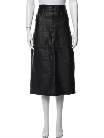Pre-owned A.l.c Lamb Leather Midi Length Skirt In Multi