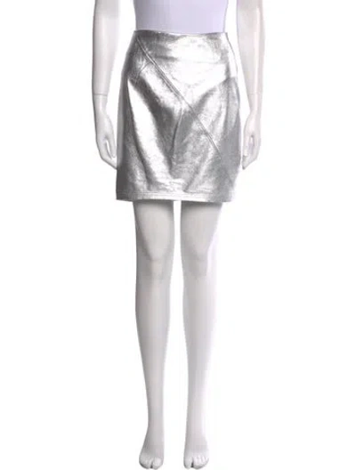 Pre-owned A.l.c Lamb Leather Mini Skirt