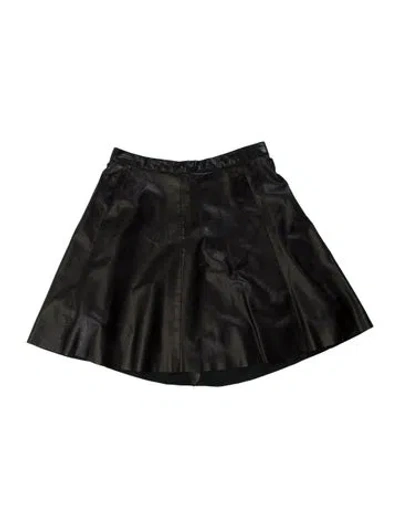Pre-owned A.l.c Lamb Leather Mini Skirt In Black